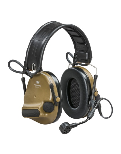 3M/Peltor ComTac VI Defender, Electronic Earmuff, Matte Finish, Coyote Brown, NIB (Natural Interaction Behavior) Wireless Technology, Includes Boom Microphone