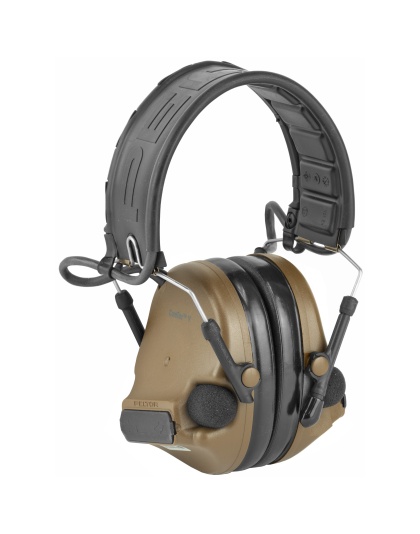 3M/Peltor ComTac V, Electronic Earmuff, Headband, Foldable, Coyote Brown Color