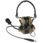 3M/Peltor ComTac V, Electronic Earmuff, Headband, Foldable, Single Lead, Standard Dynamic Mic, NATO Wiring, Coyote Brown Color