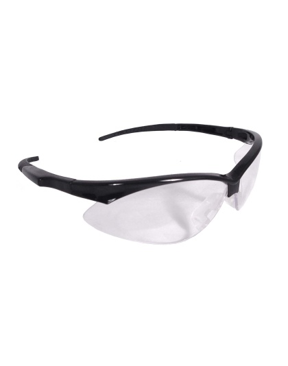 Radians Outback Glasses, Black Frame, Clear Lens, With Cord