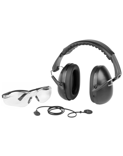 Safariland Impulse Range Kit 1.0, Foam Impulse Hearing Protection, Ultra-Compact Earmuffs, HD Flex Protective Eyewear with Clear Lens