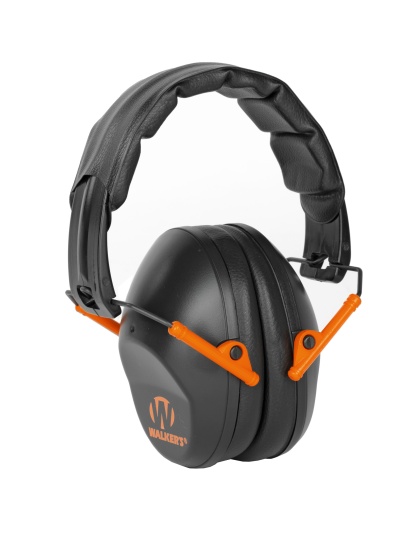 Walker's Passive, Folding Earmuff, Black/Orange, 1 Pair