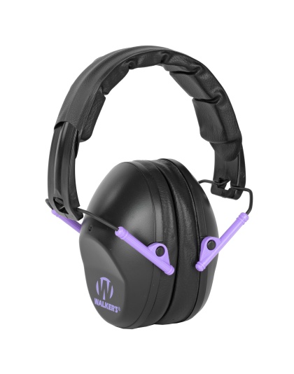 Walker's Passive, Folding Earmuff, Black/Purple, 1 Pair
