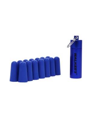Walker's Ear Plug, Foam, 7 Pairs, Blue, Includes Case