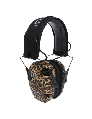 Walker's Razor Electronic Earmuff, Noise Reduction 23DB, Leopard Print, Black and Tan