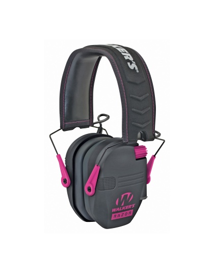 Walker's Razor, Electronic Earmuff, Black/Pink, 1 Pair
