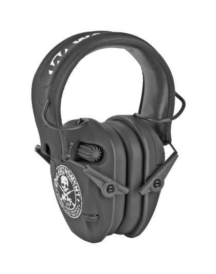 Walker's Razor, Freedom Slim Electronic Earmuff, 2nd Amendment Logo, Two Hi-Gain Omnidirectional Microphones, Low Noise/Frequency Tuned for Natural Sound Clarity, Hi-Def Sound Output w/ Audio Input Jack