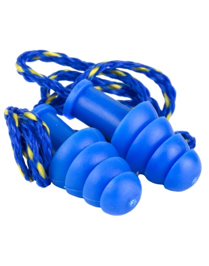 Walker's Ear Plug, Rubber Corded, Blue, 1 Pair