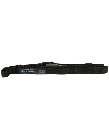 Blue Force Gear Vickers ONE Sling, 2-Point Combat Sling, 54" with Adjuster Tightened, Black, 1" Webbing, Attached with TriGlide, Hardware Not Included