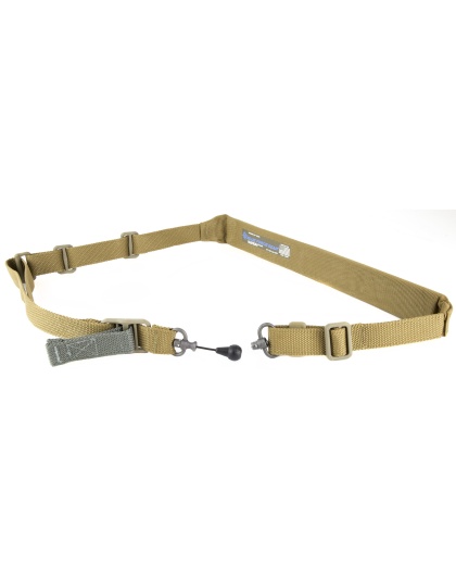 Blue Force Gear Vickers 221 Sling, Padded, 2-To-1 Point Sling, Coyote Brown, RED Swivel, Molded Acetal Adjuster
