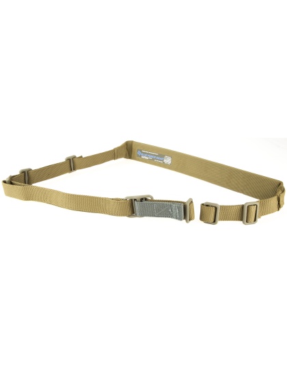 Blue Force Gear Vickers Sling, Padded, 2-Point Combat Sling, Coyote Brown, Molded Acetal Adjuster, No Quick Release, Attached with TriGlide instead of Loop Lock
