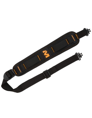 Muddy Overlander Flexible Comfort Sling, Adjustable Length, Black and Orange, Includes QD Swivels