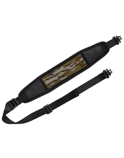 Muddy Pathfinder Sling, Adjustable Length, Black and Mossy Oak Bottomland, Includes QD Swivels