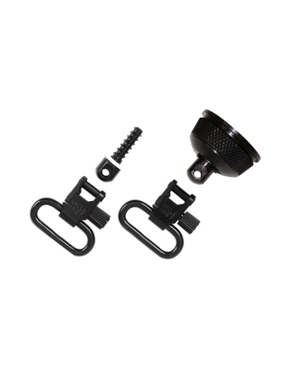 Uncle Mike's QD Mag Cap & Wood Screw Swivel, 1", Fits Remington 870 Express, Black, With Internal Ratchet