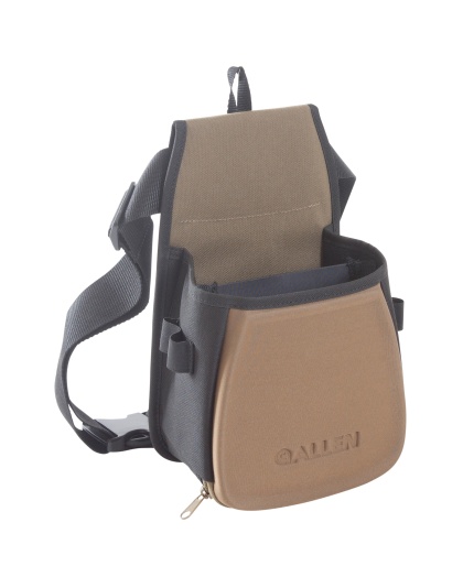 Allen Company Eliminator Basic Double Compartment Shooting Bag,  Black/Coffee/Copper, Belt Included, Lightweight