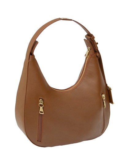 Bulldog Cases Hobo Style Shoulder Bag, Conceal Carry Purse, Polyurethane Construction, Cognac