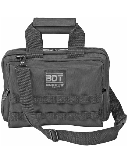 Bulldog Cases Deluxe 2 Pistol Range Bag w/ Strap & MOLLE, Black