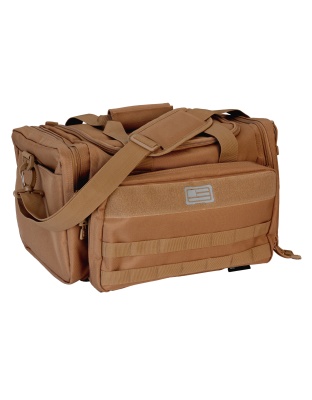 Evolution Outdoor Range Bag, Polyester, MOLLE Webbing, Hook and Loop Panel, Large Main Compartment with Multiple Exterior Zipper Compartments, Coyote