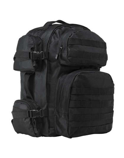 NcSTAR Tactical Backpack, 18" x 12" x 6" Main Compartment, Nylon, Black, Adjustable Shoulder Straps, Exterior PALS/ MOLLE Webbing, Hydration Bladder Compatible