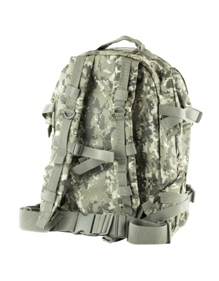 NcSTAR Tactical Backpack, 18" x 12" x 6" Main Compartment, Nylon, Gray Digital Camo, Adjustable Shoulder Straps, Exterior PALS/ MOLLE Webbing, Hydration Bladder Compatible