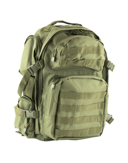 NcSTAR Tactical Backpack, 18" x 12" x 6" Main Compartment, Nylon, Green, Adjustable Shoulder Straps, Exterior PALS/ MOLLE Webbing, Hydration Bladder Compatible