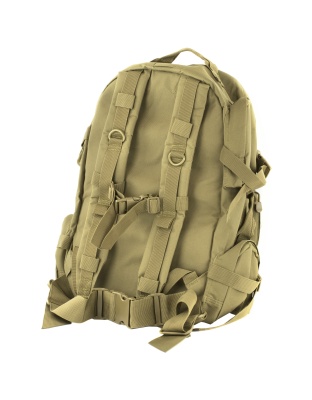 NcSTAR Tactical Backpack, 18" x 12" x 6" Main Compartment, Nylon, Tan, Adjustable Shoulder Straps, Exterior PALS/ MOLLE Webbing, Hydration Bladder Compatible