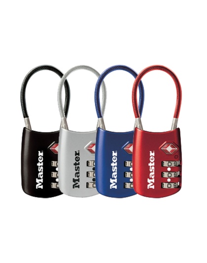 MasterLock One Flexible Combination Shackle Lock, Assorted Blue, Red, Silver or Black.