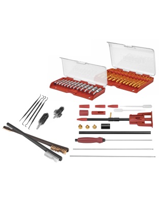 Tipton Ultra Cleaning Kit, Includes 3 Piece Stainless Steel Rod, Deluxe Bore Guide Kit, 13 Piece Ultra Jag Set with Case, 13 Piece Best Bore Brush Set with Case, 2 General Purpose Brushes, AR-15 Bolt Carrier and Action Brushes, 4 Polymer Cleaning Picks, C