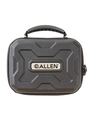 Allen Company Exo Pistol Case, Black Thermo-molded Exoskeleton, 9"x6.25", Lockable Zipper