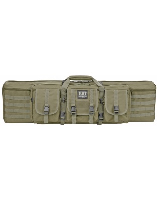 Bulldog Cases Deluxe Tactical Rifle Case, Fits Single Rifle, Three Front Acc. Pockets, Large Main Front Pocket, Back Pack Straps, 36" Soft Case, Green