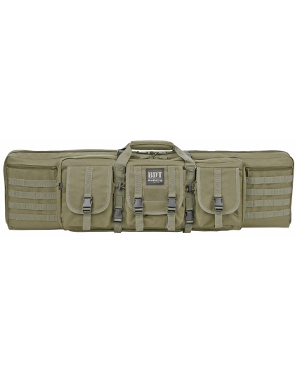 Bulldog Cases Deluxe Tactical Rifle Case, Fits Single Rifle, Three Front Acc. Pockets, Large Main Front Pocket, Back Pack Straps, 36" Soft Case, Green