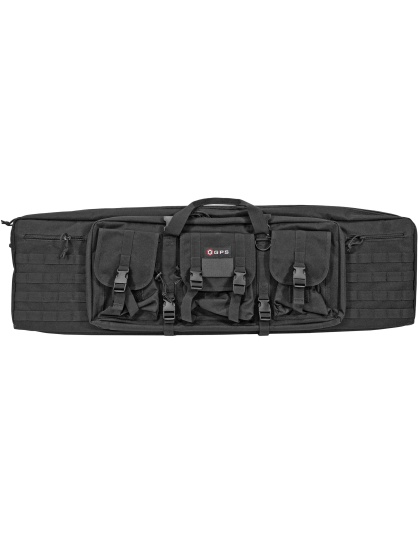 GPS Tactical Double Rifle Case, Black, 42", 600 Denier Polyester