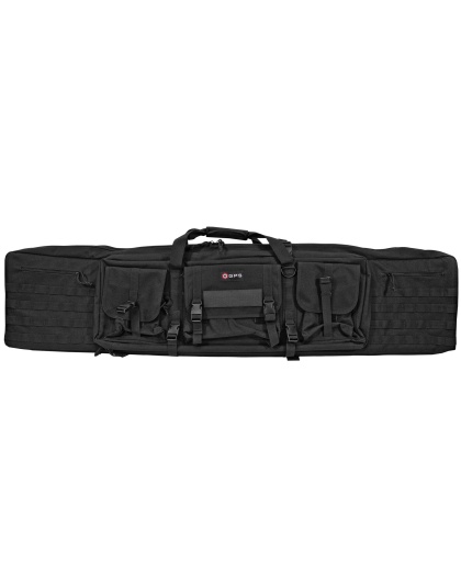GPS Tactical Double Rifle Case, Black, 55", 600 Denier Polyester