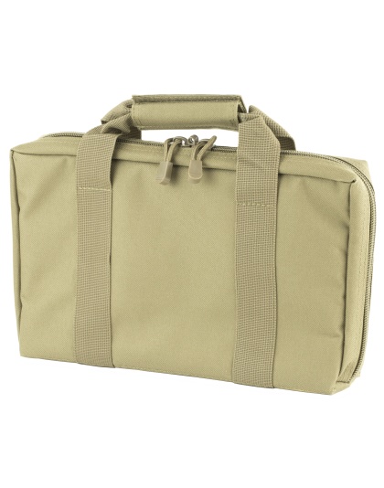 NcSTAR Discreet Pistol Case, Nylon, Tan, Two Padded Handgun Compartments, Six Elastic Magazine Loops, Carry Handle