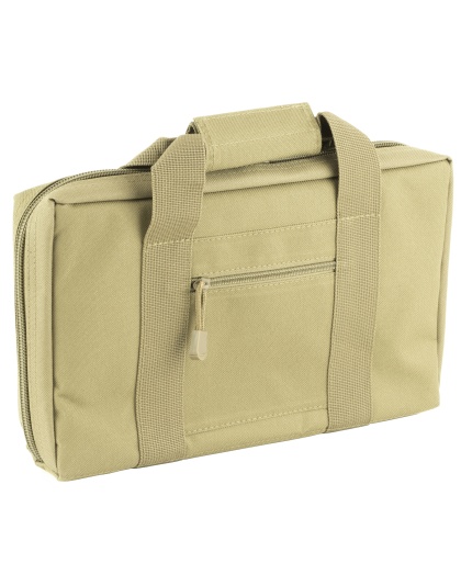 NcSTAR Discreet Pistol Case, Nylon, Tan, Two Padded Handgun Compartments, Six Elastic Magazine Loops, Carry Handle