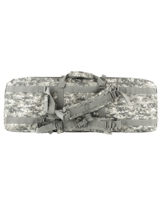 NcSTAR Double Carbine Case, 36" Rifle Case, Nylon, Gray Digital Camo, Exterior PALS Webbing, Interior Padded with Thick Foam, Accommodates two Rifles