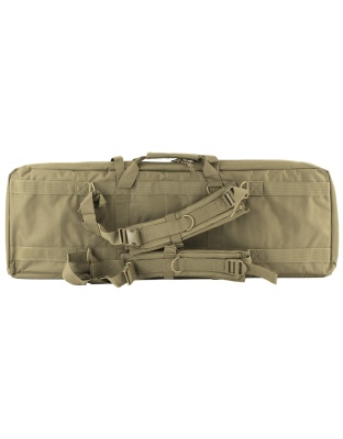 NcSTAR Double Carbine Case, 36" Rifle Case, Nylon, Tan, Exterior PALS Webbing, Interior Padded with Thick Foam, Accommodates two Rifles