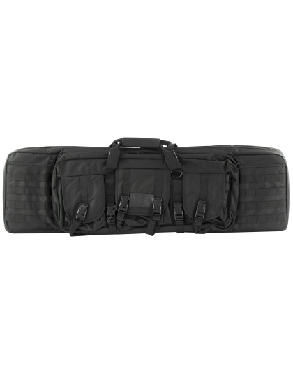 NcSTAR Double Carbine Case, 42" Rifle Case, Nylon, Black, Exterior PALS Webbing, Interior Padded with Thick Foam, Accommodates two Rifles