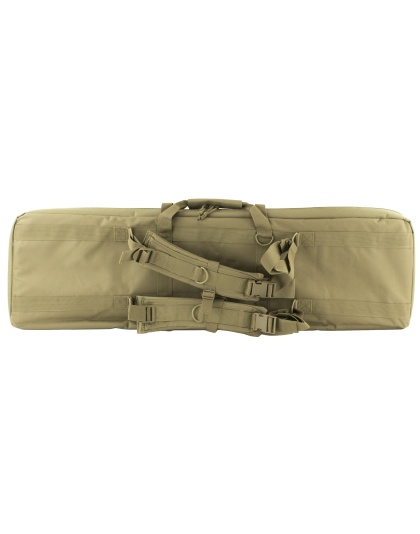 NcSTAR Double Carbine Case, 42" Rifle Case, Nylon, Tan, Exterior PALS Webbing, Interior Padded with Thick Foam, Accommodates two Rifles