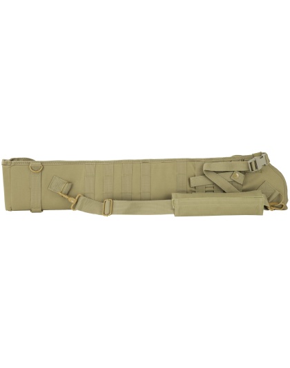 NcSTAR Shotgun Scabbard, Tan, Nylon, 29" Length, Six Metal D-Ring locations, Includes Padded Shoulder Sling