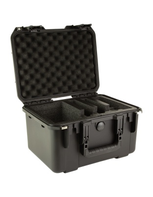 SKB Sports i-Series, Two Handgun Case, 15"x10.375", Polypropylene Copolymer Resin, Black, Holds 6 Magazines
