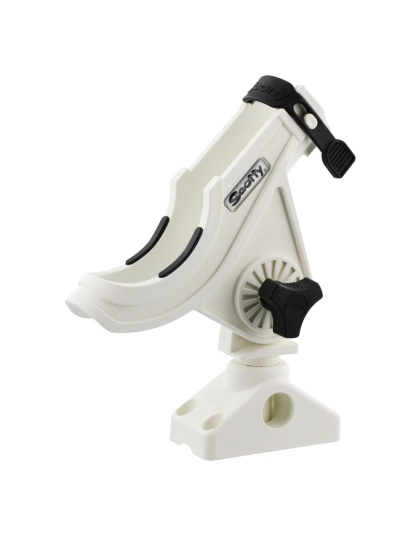 Scotty 280 Bait Caster/Spinning Rod Holder w/241 Deck/Side Mount - White