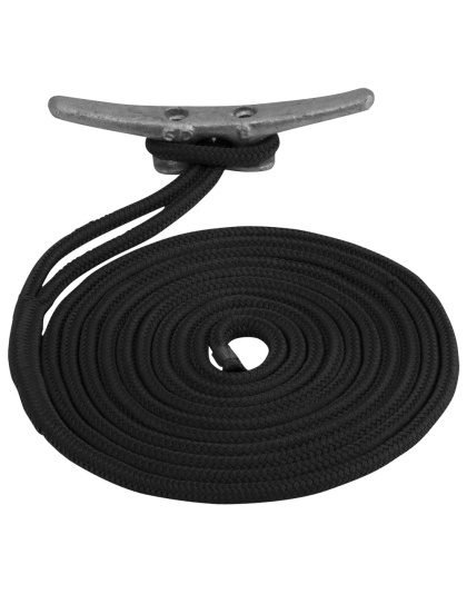 Sea-Dog Double Braided Nylon Dock Line - 5/8" x 15 - Black